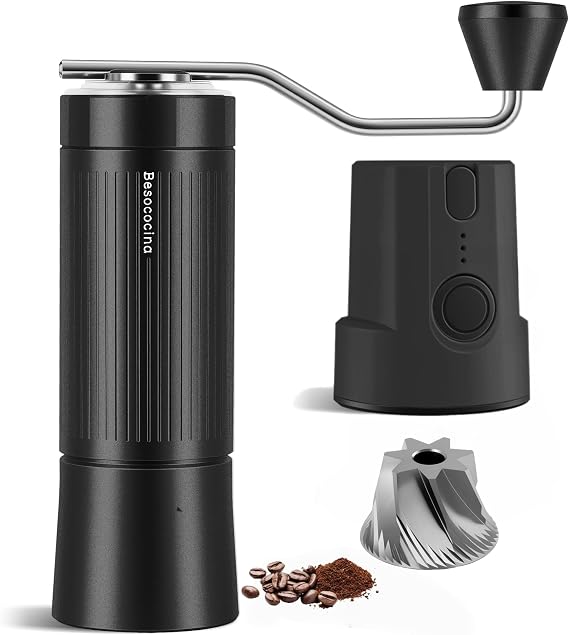 Burr Coffee Grinder 2-in-1 Manual/Electric, Black