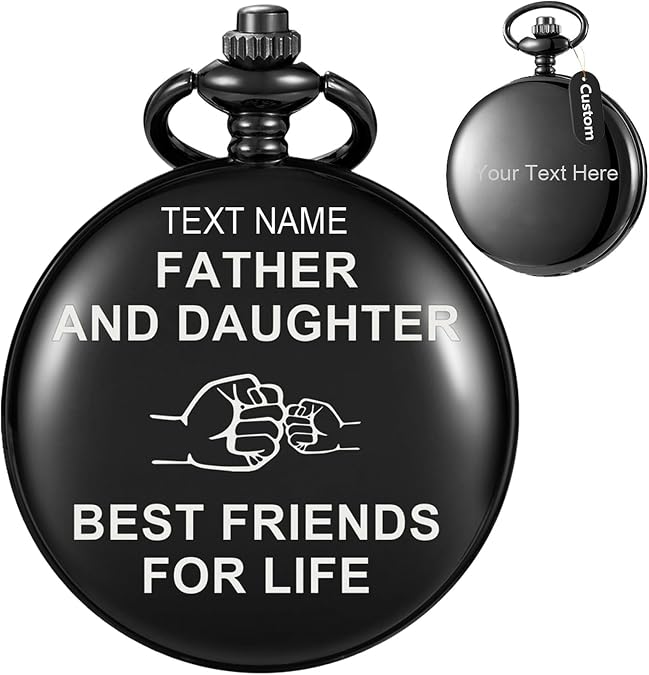 Personalization Engraved Design Quartz Custom Pocket Watch DAD/Husband/Grandpa for Birthdays Xmas Best Gifts