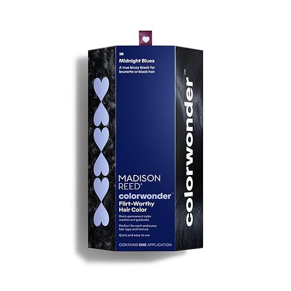 Madison Reed ColorWonder Demi-Permanent Hair Dye Kit 2B Blue Black | Lasts up to 25 washes, Ammonia-Free, PPD-Free, Dermatologist-Tested, Cruelty Free, Midnight Blues for Brunette or Black Hair