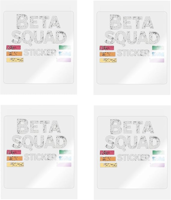 Pack of 4-3 Inch Stickers - Beta Squad Sticker on Sticker - Sticker Graphic Decal
