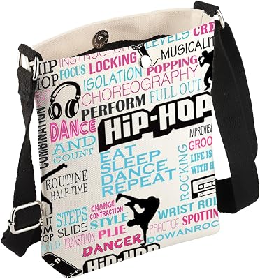 FEELMEM Hip Hop Dancer Gifts Hip Hop Dance Crossbody Bag Hip Hop Dancing Themed Crossbody Purse Hip Hop Competition Gifts