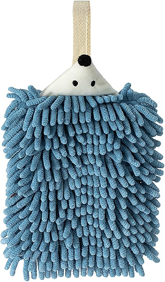 Microfibre Hand Towels, Soft Plush Small Hand Towel Quick-Drying Super Absorbent Chenille Hand Towels with Hanging Loop for Kitchen and Bathroom,Dry Your Hand Instantly and Easy to Clean (Dark Blue)