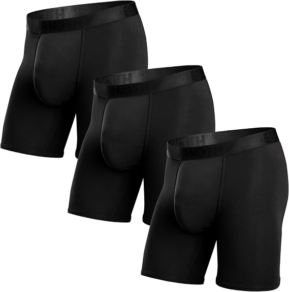 BN3TH Men's Classic Icon Boxer Briefs with Fly, 3-D Pouch, Breathable TENCEL Modal, Anti-Chafing, Lightweight, No-Roll Waistband, Athletic Design, Moisture-Wicking, Black-Small