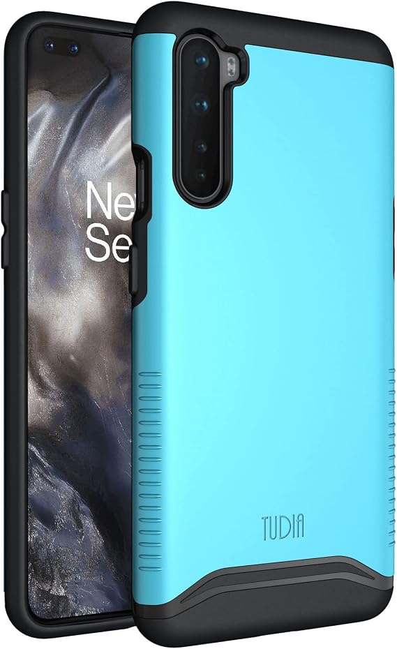 TUDIA DualShield Designed for OnePlus Nord Case, [Merge] Shockproof Military Grade Dual Layer Hard PC Soft TPU Protective Case Cover - Blue