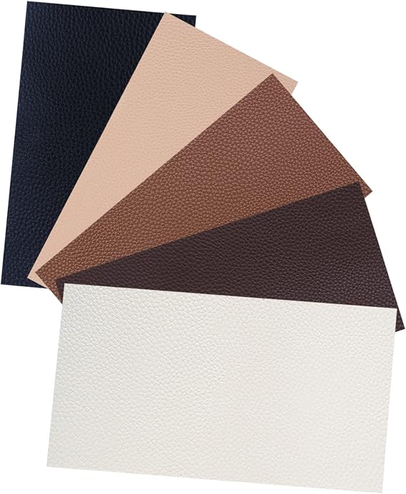 Leather Repair Patch Self-Adhesive Leather Patches Waterproof Tape Patch for Sofa, Car Seats, Leather Jacket Repair (Leather-Self Adhesive, 5 Sheets Assorted Colors)