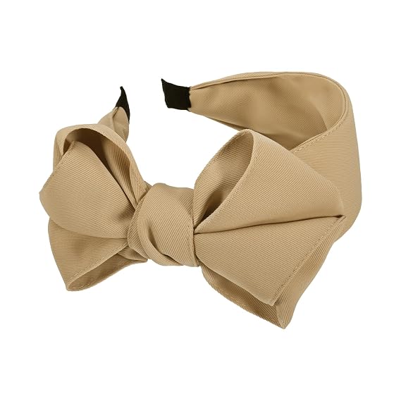 Bow Knotted Wide Headband, Non-Slip Hairbands For Women Khaki