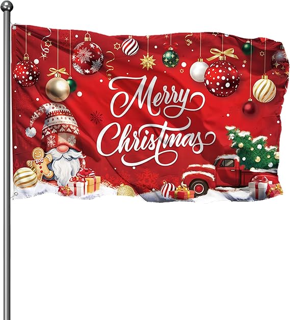 Moukeren 3x5 ft Merry Christmas Flag Classic Happy New Year
