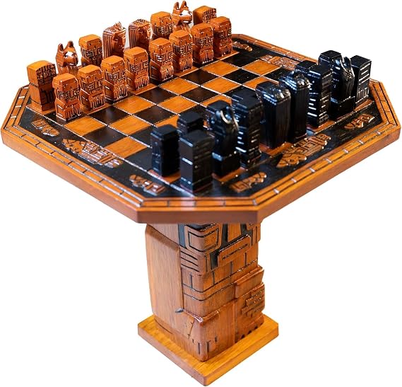 Hand Carved Luxury Wooden Chess Set Premium Oak Wood Board Decorative & Artisan Set Pieces Unique Gift Fancy Chess Set, Collectors Gift House Wooden Chess Decoration Chess Table Handcrafted Designer