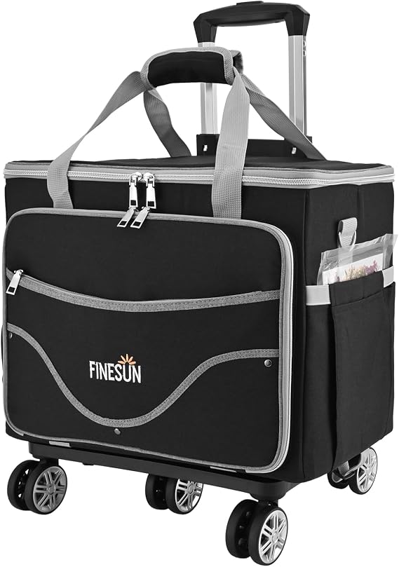 Rolling Craft Bag With Wheels, Teacher Tote Organizer With Detachable Cart