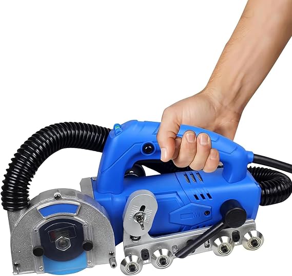 Electric Grout Removal Tool, 1200W Tile Joint Cleaning Machine with Dust Collection System, 9000 RPM Grout Cleaner for Floor & Wall Tile Regrouting, Includes Diamond Blades (110V, 1.7mm)