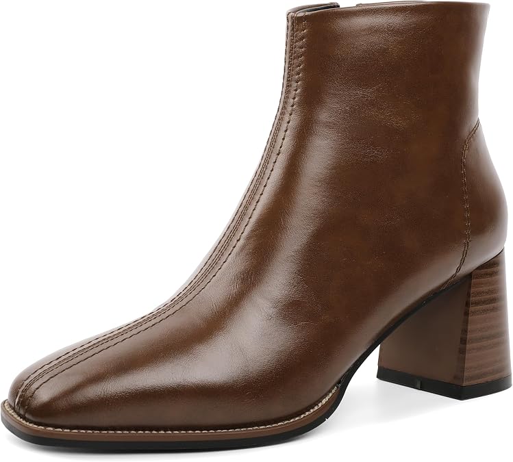 Womens Ankle Boots Dressy Booties Chunky Heel Daily Square Toe 2.5inches