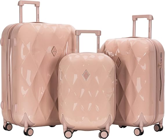 kensie Enchanting 3 Piece Luggage Set, Rose Dust
