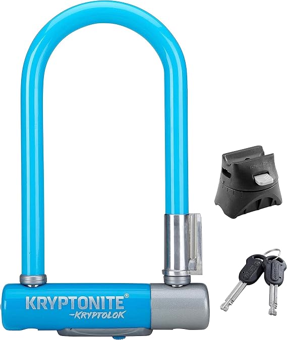 Kryptonite Kryptolok Mini-7 Bike U-Lock, 12.7mm Steel Shackle, Light Blue