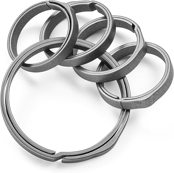 TISUR Titanium Key Chain Rings, Heavy Duty Keychain Rings