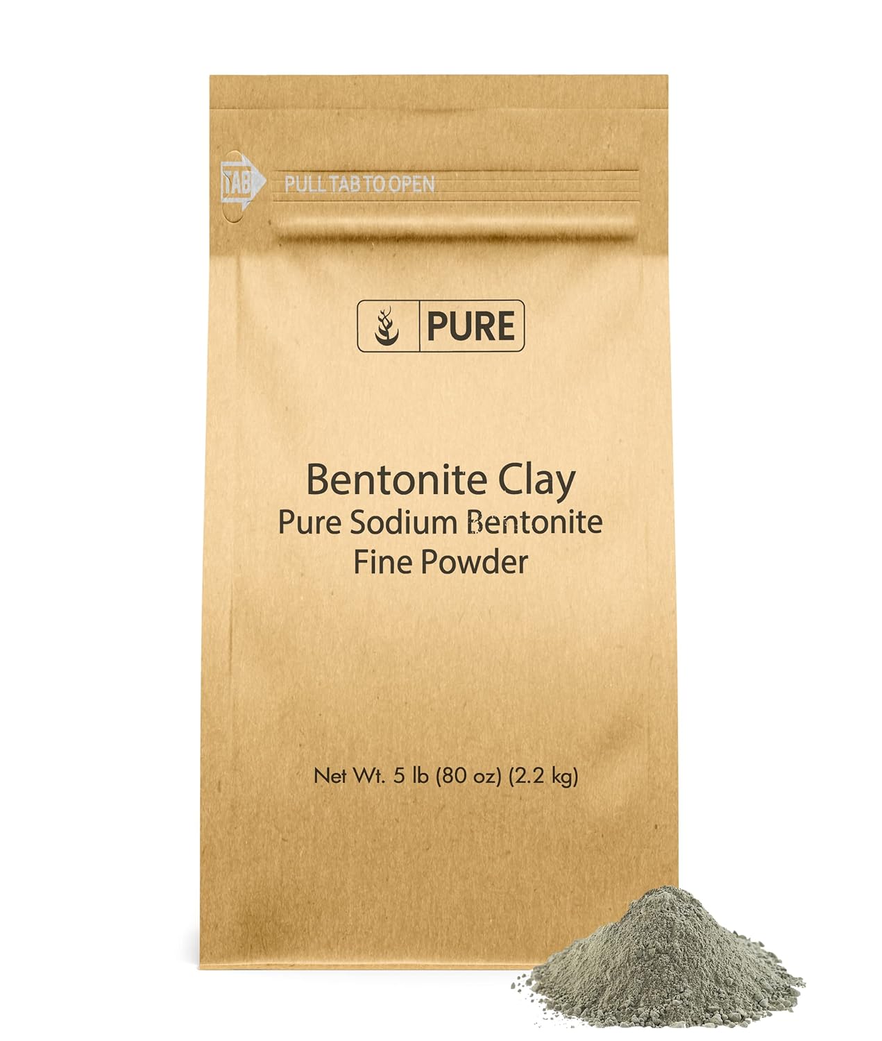 PURE ORIGINAL INGREDIENTS Bentonite Clay 5 lb Fine Powder, Sodium Bentonite, For Face Masks & More