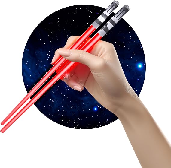 Lightsaber Chopsticks Light Up, Star Wars Chopsticks Light Up, Mini Light Saber Chopstick for Adults Cool Chopstick, Light Saber Chop Sticks Led chop stick Jedi Chop sticks 1 Pair Darth Red