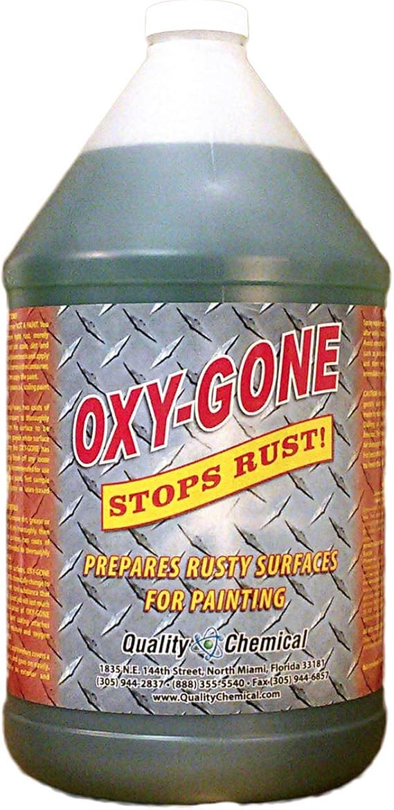 Quality Chemical Oxy-Gone Rust Remover and Metal Treatment/Rust Repair/Prepares surfaces for painting / 1 gallon (128 oz.)