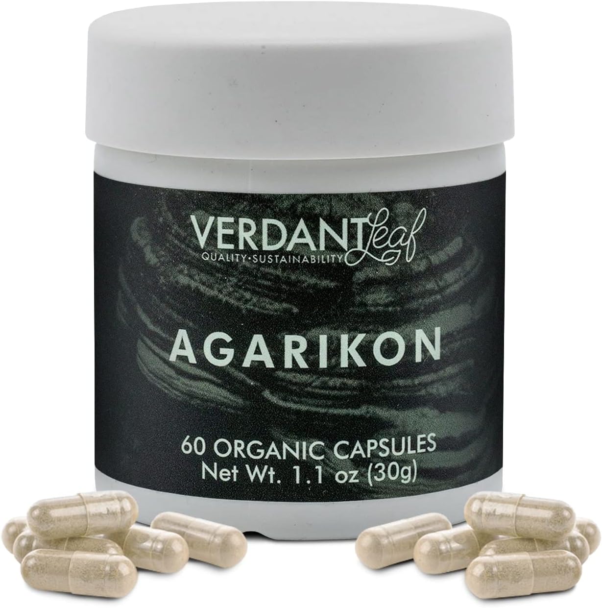 Verdant Leaf Organic Agarikon Mushroom Capsules - Supports Normal Immune, Respiratory, Circulatory and Adrenal Functions, Non-GMO, Vegan, Gluten Free - 60 Capsules