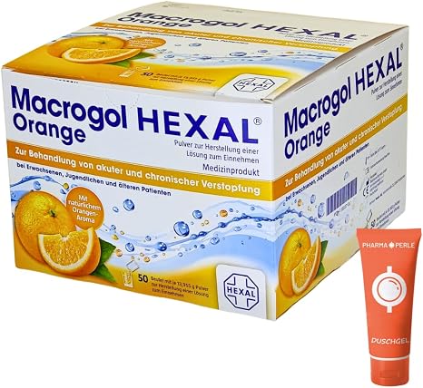 Macrogol Orange 1 x 50 Bags I Soluble Powder for Digestive Inertia with Orange Flavour I from 12 Years I Support of Intestinal Function I Economy Set Plus Pharma Perle Giveaway