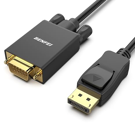 BENFEI DisplayPort to VGA Cable, 1.8M Display Port of Computer/Laptop to VGA of Monitor/Projector Gold-Plated Adapter (Not Bidirectional,Not Compatible with HDMI or USB)