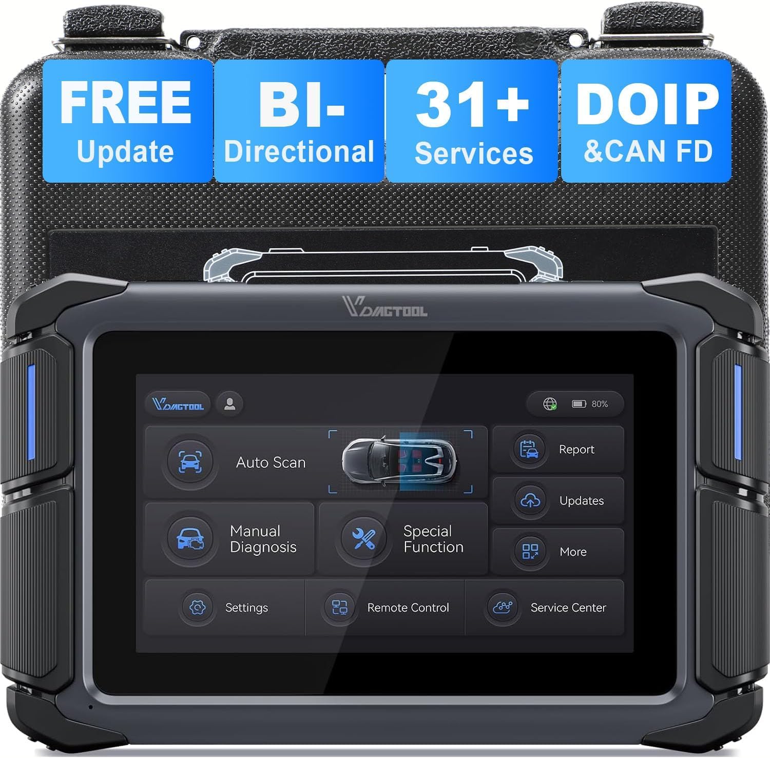 VDIAGTOOL Bi-Directional Scan Tool VD70 Lite OBD2 Scanner Diagnostic Tool with 31 Resets for 2025 Scanner Car Full System Scanner CAN FD & DoIP