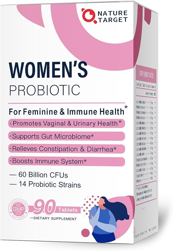 NATURE TARGET Probiotics for Women, 60 Billion CFU, 90 Tablets
