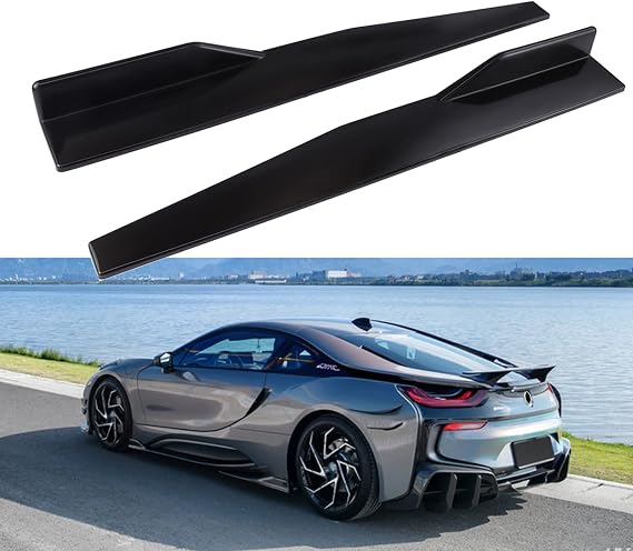 29.3" Universal Car Side Skirt 74.5cm Rear Side Canard Diffuser Rocker Splitter Winglet Wings, Black