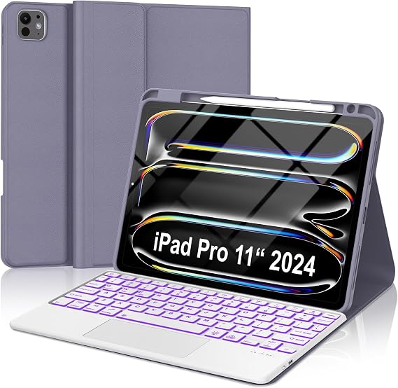 IVEOPPE Keyboard Case for iPad Pro 11-inch (M5/M4 2025/2024) Backlit
