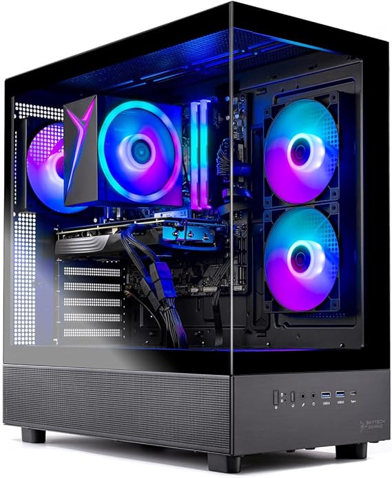 Skytech Gaming Azure 3 Gaming PC, AMD Ryzen 7 5700 3.7GHz, NVIDIA RTX 5060, 1TB NVMe SSD, 32GB DDR4 RAM 3200, 650W Gold PSU, Wi-Fi, Win 11, Desktop