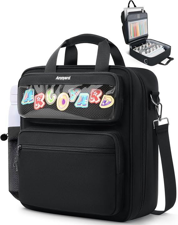 Zipper Binder 3 Ring with Ita Window, 3 Inch D-Ring Binder with Zipper and Strap Fits 14" Laptop, 600+ Sheets Capacity 3-in-1 Shoulder/Backpack/Handle Binder Bag for School Office Commute, Black
