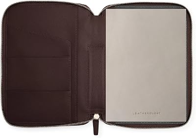 Leatherology Brown Leatherology A5 Zippered Journal - Versatile and Spacious Design, Zippered Closure, Built-in Pen Loop