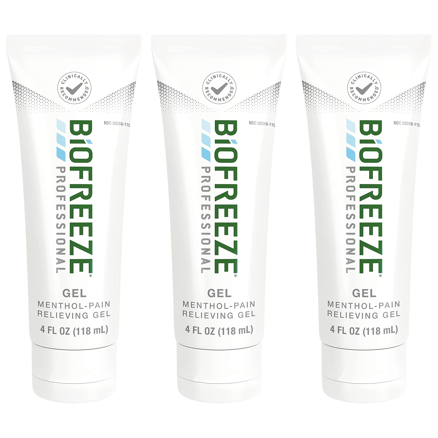 Biofreeze Professional Strength Pain Relief Gel, Knee & Lower Back Pain Relief, Sore Muscle Relief, Neck Pain Relief, Shoulder Pain Relief, Pack of 3 4 FL OZ Biofreeze Menthol Gel