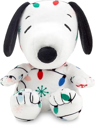Hallmark Peanuts Holiday Plush Toy, 6 Christmas Lights Snoopy Gift for Kids, Fans, Collectors
