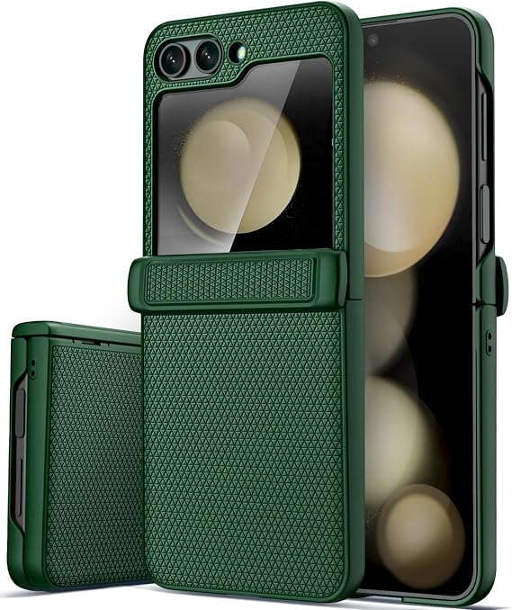 Vihibii for Samsung Galaxy Z Flip 5 Case with Hinge Protection, 2023, Green