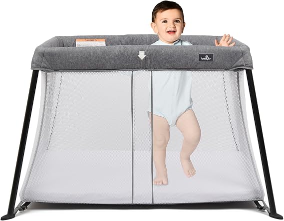 Babylo Liteway Lightweight Travel Cot - Grey Mélange