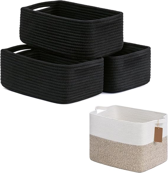 Goodpick Storage Baskets, Woven Baskets for Gifts Empty, Small Rectangle Basket for Organizing