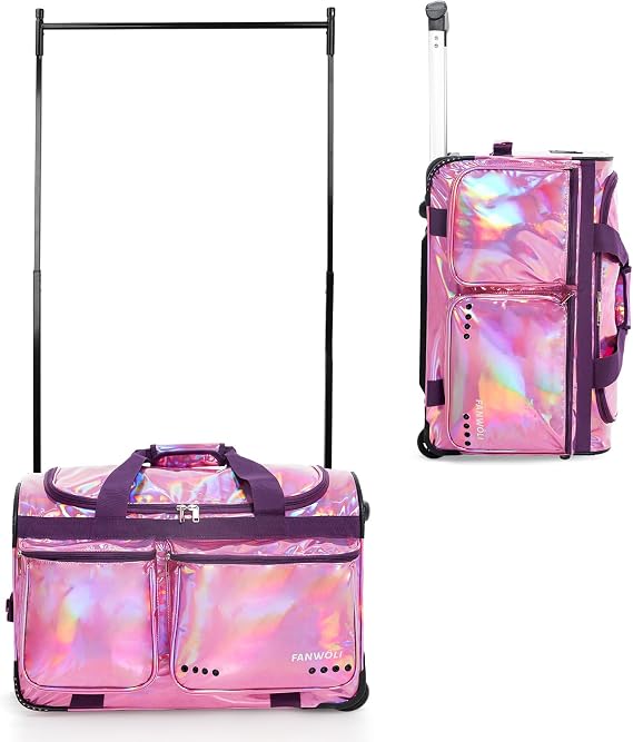 Fanwoli 23" Dance Bag with Garment Rack, Waterproof Competition Duffel