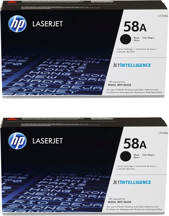 HP 58A (CF258A) Original Cartridge Black Toner 2-Pack for M404/M406/M428