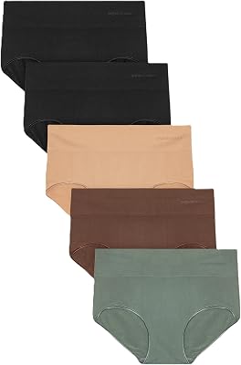 Organic Basics Womens Smooth Recycled Nylon Seamless Hipster Underwear 5-Pack