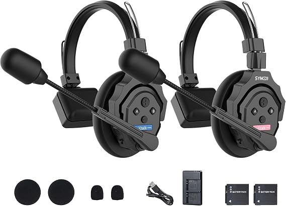 SYNCO XTalk X2 2.4GHz Wireless Intercom Headset System (2 PCS)