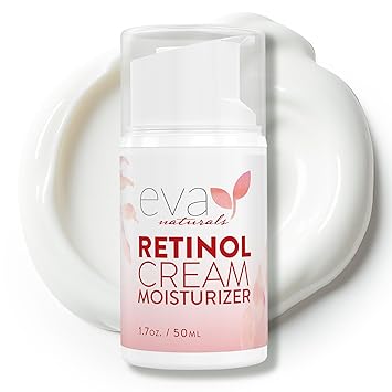 Eva Naturals Anti-Aging Retinol Cream For Face - Anti-wrinkle Retinol-Complex Moisturizer Day & Night Cream w/Hyaluronic Acid & Vitamin E For Women & Men - Reduce Fine Lines & Dark Spots - 1.7 Fl Oz