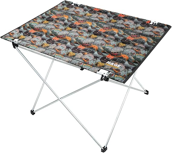 HAEGS Ultralight Katlanır Kamp Masası, Yer Kaplamaz Hafif Rulo, Piknik, BBQ, Balıkçılık, Plaj, Hiking için Taşınabilir Kompakt Roll Up Outdoor Kamp Masası Büyük Boy - Adventure