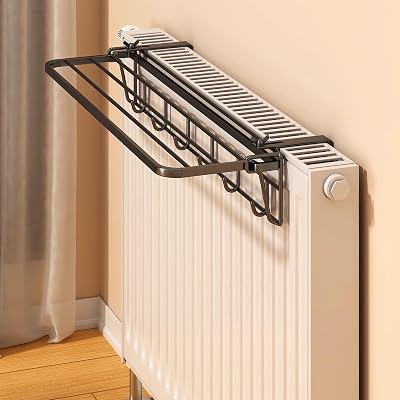 Over Radiator Airer Radiator, Clothes Drying Rack for Balcony Folding Towel Rack Multifunctional Railings Windowsill, Window Hanging Drying Rack for HotelBlack,35  21cm14  8in