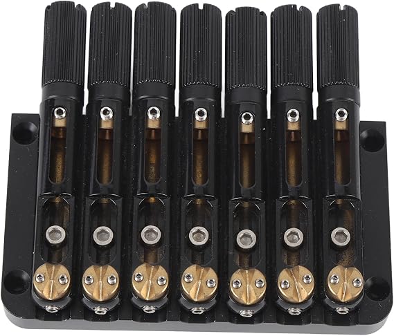 7 Strings Headless Electric Guitar Bridge Replacement, Accurate Intonation, Superior Sound Quality, Crafted from Alloy Steel and Brass (GA1126)
