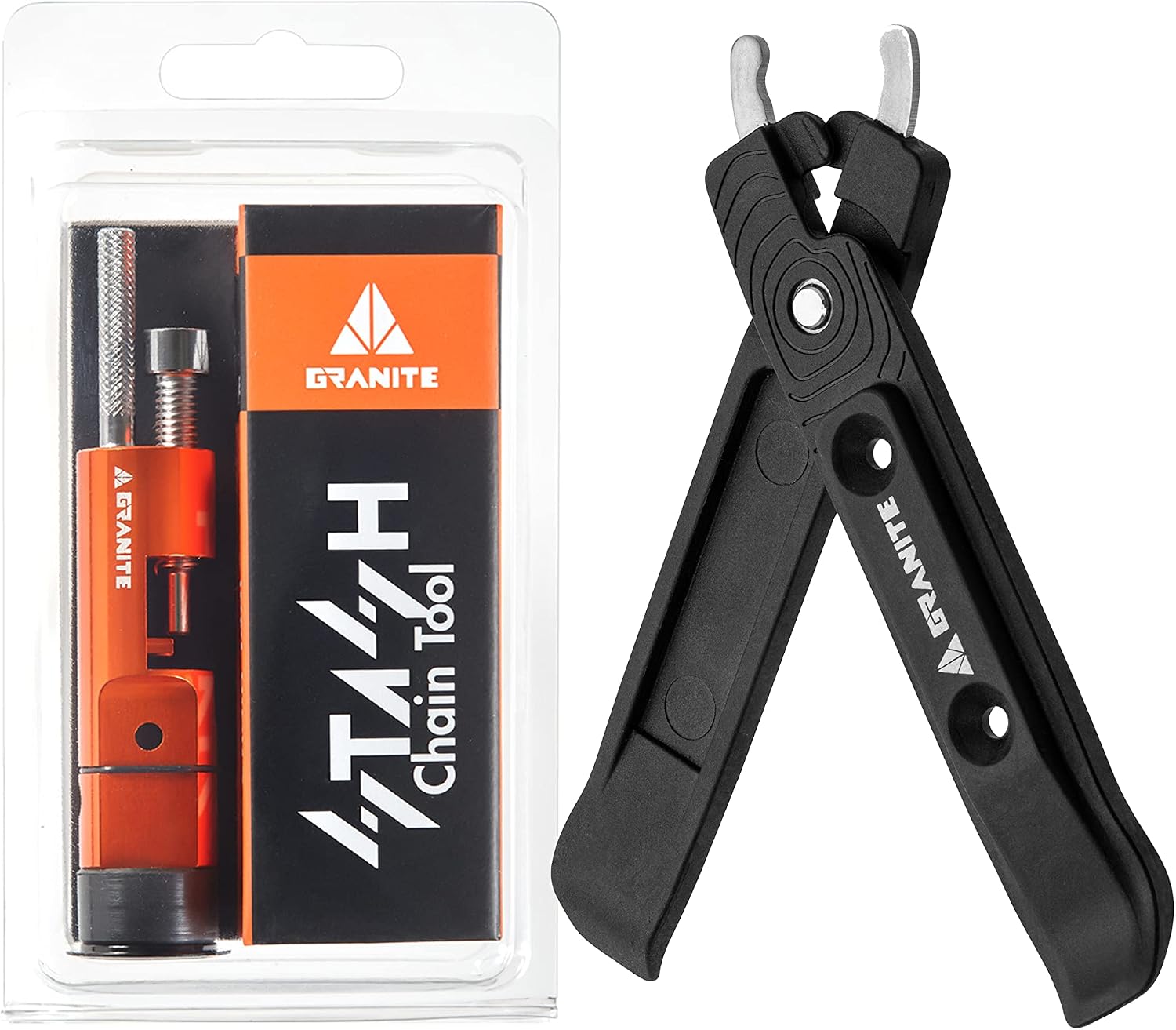 Granite Talon Bike Tire Levers Black with Stash Bike Chain Repair Tool Kit Orange