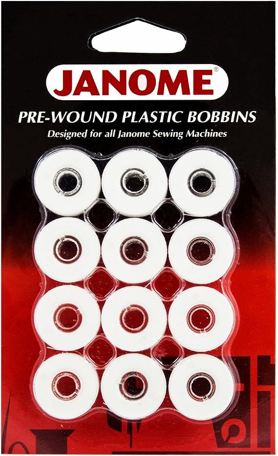 Janome Prewound Embroidery Machine Bobbins 12 per Card