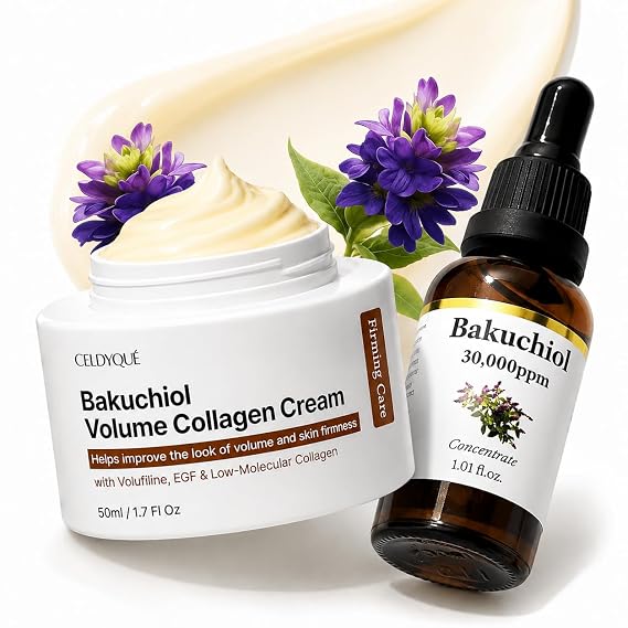 Korean Bakuchiol Concentrate Mix-in Serum 30,000 ppm & Collagen Cream Set
