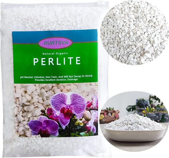 Natural Organic Perlite 5QT for Plants Potting Mix Indoor Outdoor Garden Soil Amendment for Enhanced Drainage, Seed Starter, Root Growth for Succulents, Cactus, Orchids, Money Trees, Vegetables
