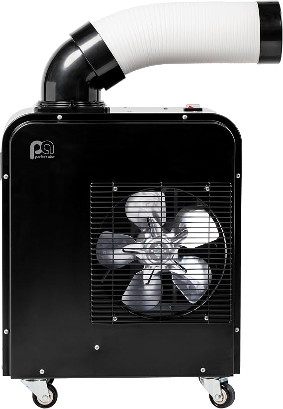 Perfect Aire Spot Cooler Portable AC Air Conditioner 7,000 BTU with Adjustable Air Flow, 360 Wheels, Continuous Drainage (6' Hose Included), for Outdoor Events, Workshops, Garages, and Patios