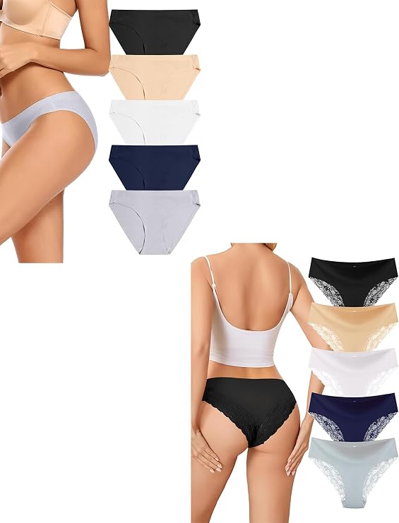 voenxe 10 Pack Women Bikini Underwear Size-L